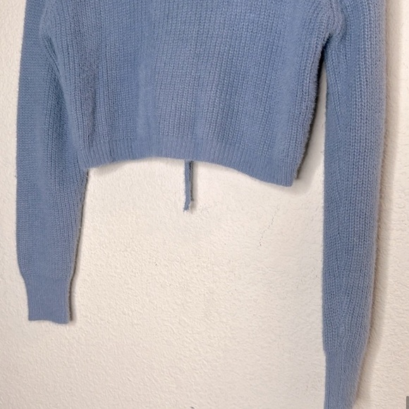 Revolve superdown Cropped Ruched Sweater Lilac Purple Size Medium - Picture 8 of 8